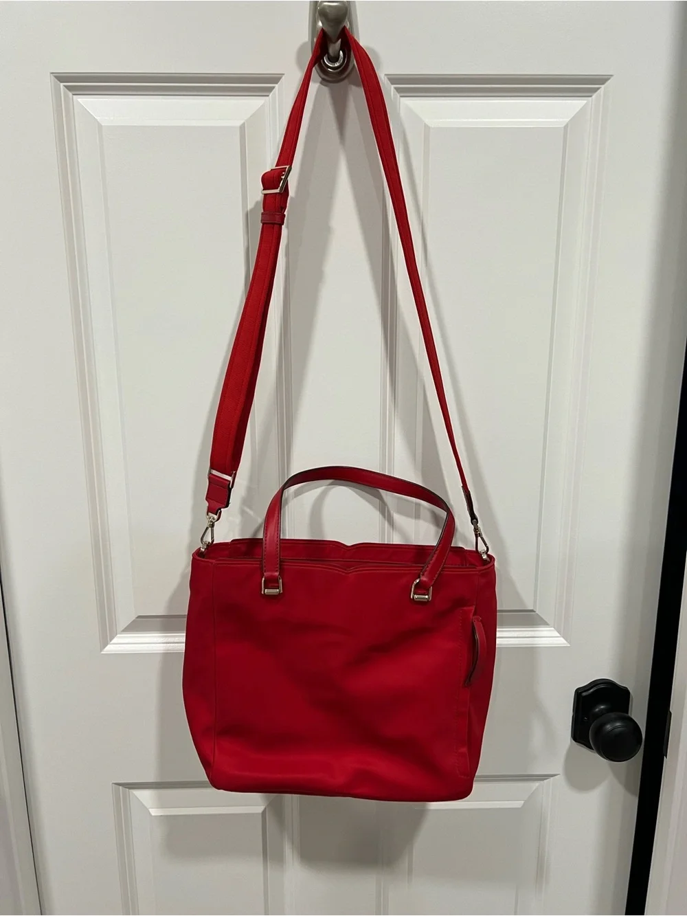 Kate Spade Red Convertible Shoulder Tote Bag